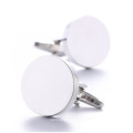 Stainless Steel Round Blank Cufflinks Mens Shirt Jewelry Trendy Cufflinks